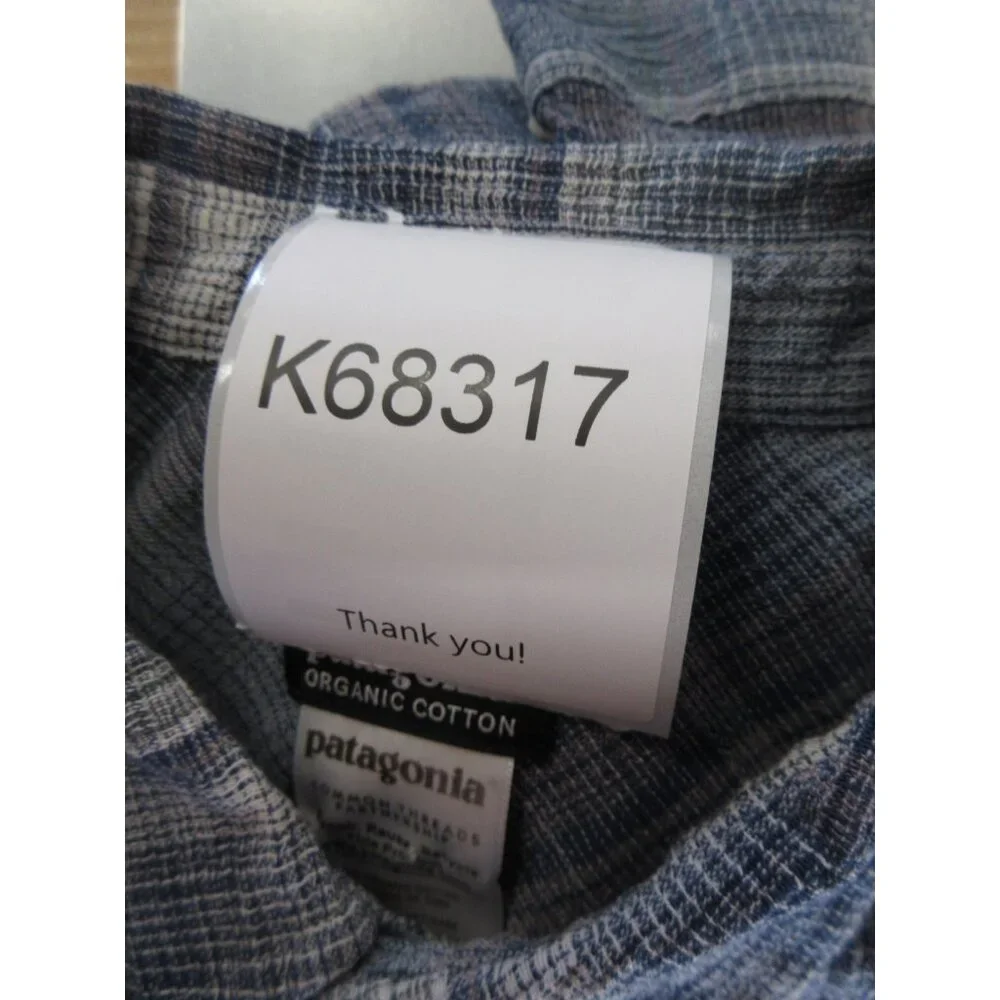 Patagonia Shirt Medium Button Up Shadow Plaid Textured Outdoor Organic